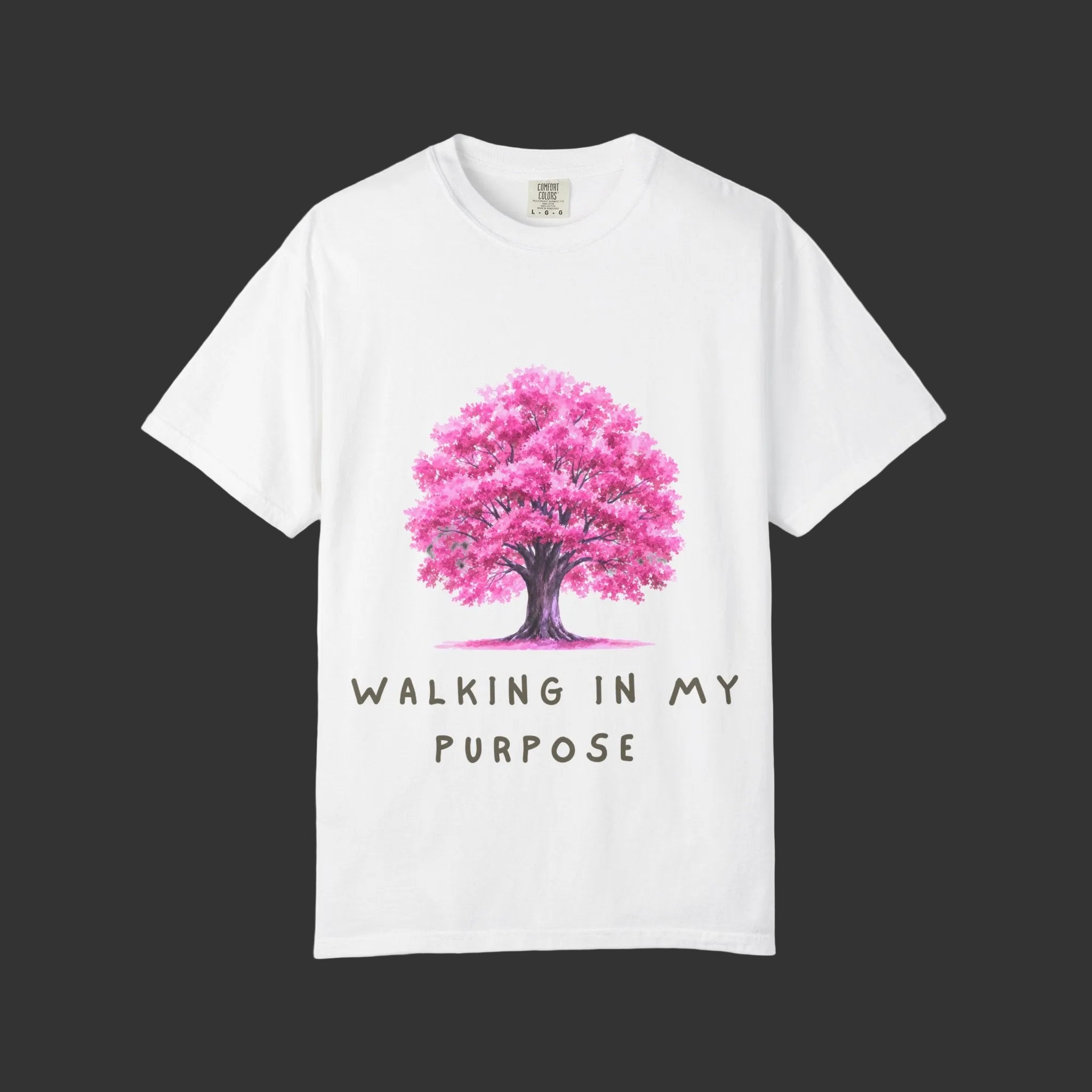 Walking In My Purpose T-Shirt — Pink Tree Inspirational Tee